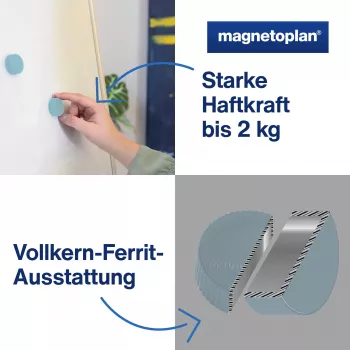 MAGNETOPLAN HOLTZ Discofix apaļais magnēts Magnum, zils, pilnserdeņa ferīts, 2,0 kg turēšanas spēks (1660003)