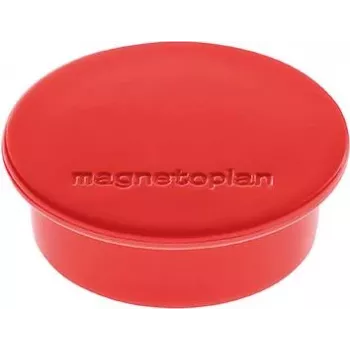 Magnetoplan Discofix apaļais magnēts sarkanā krāsā ar cietu ferīta serdi, turēšanas spēks 2,2 kg 1662006