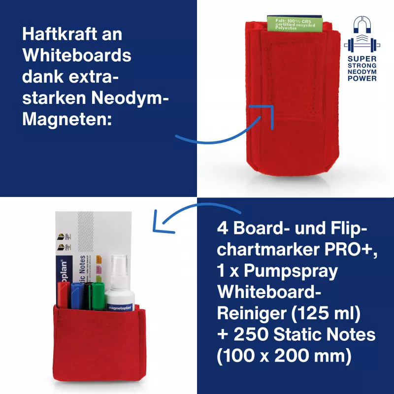 magnetoplan magnetoTray big 1227706 pildspalvu paliktnis, sarkans