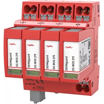 DEHN DEHNguard MP TNS 275 FM 2. tipa pārsprieguma aizsargs, 4-poliem, 275V, 40kA, DIN sliedei 942405