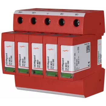 DEHN DG M PV2 SCI 1000 2. tipa pārsprieguma aizsargs fotoelektriskajām sistēmām, 3 polu, 1000 V DC, 40 kA, DIN sliedes montāža 952514