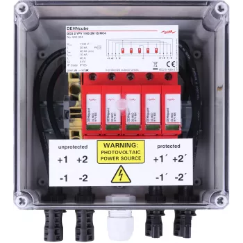 DEHN Generator savienojumu sadales kārba Type 2 IP65 2 MPPT 1 virkne uz MPPT līdz 1100 V DC (900924)