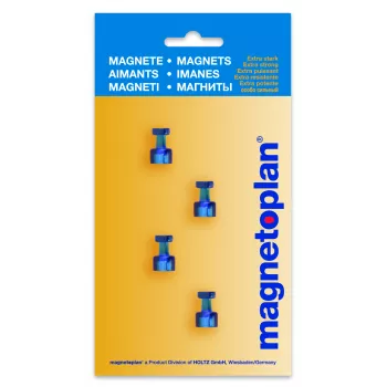 Magnetoplan magnētiskais piezīmju turētājs, zils, 4 gab., tur līdz 9 DIN A4 lapām 1666114