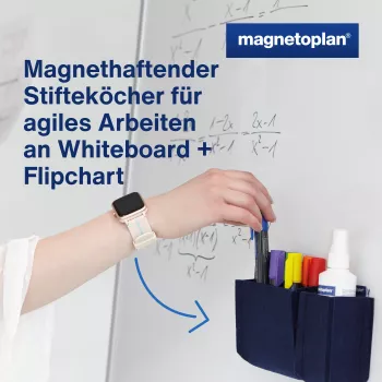 magnetoplan magnetoTray small 1227614 zilais pildspalvu turētājs
