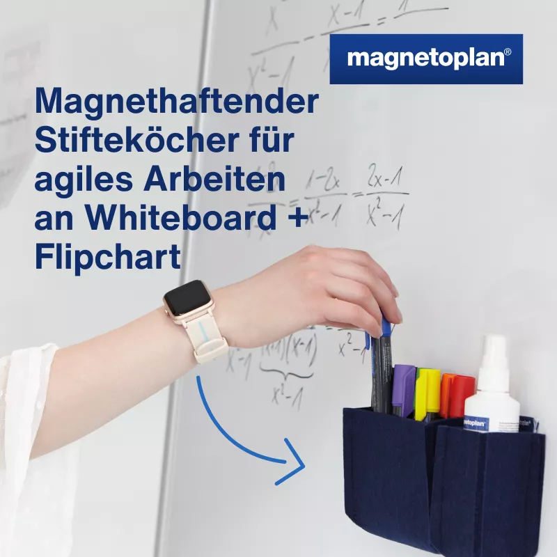 magnetoplan magnetoTray small 1227614 zilais pildspalvu turētājs