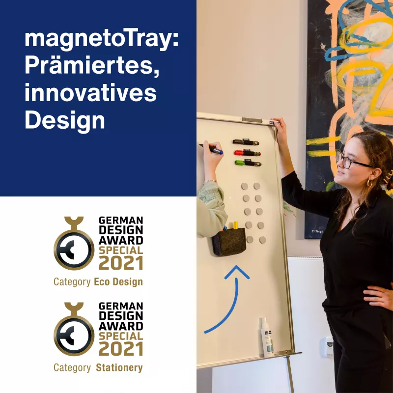 MAGNETOPLAN HOLTZ Tāfeles piederumu komplekts Blue - dzēsējs un magnētiskā paplāte (1230914)