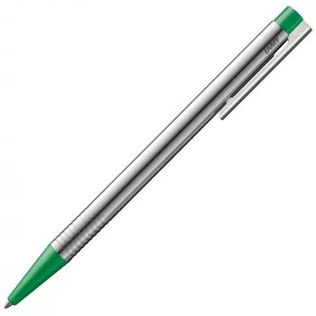 LAMY Logo lodīšu pildspalva, matēta zaļa laka, nerūsējošā tērauda korpuss, M16 zils uzpilde 1228040