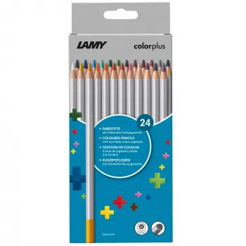 LAMY colorplus krāsainie zīmuļi, 24 dažādas krāsas, ergonomiska trīsstūra forma, matēts apdare, izturīgs pret lūšanu, kartona maciņš 1233469