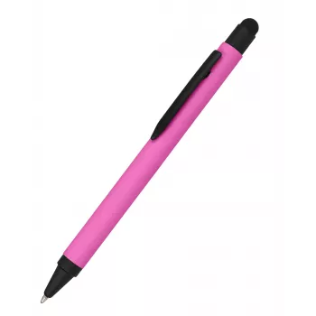 ONLINE SCHREIBGERÄTE ALU Stylus lodīšu pildspalva rozā ar zilu tinti, alumīnija korpuss, kapacitatīvais stylus, izbīdāma, uzpildāma, 1 gab. (32117/3D)