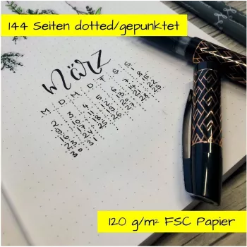 ONLINE Bullet Journal Spotlights Rose A5 punktēts režģis mīkstie vāki daudzkrāsains 70042
