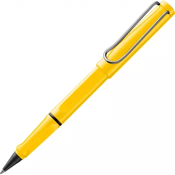 LAMY safari lodīšu pildspalva dzeltena spīdīga ar ergonomisku satvērēju un metāla klipsi 1240180