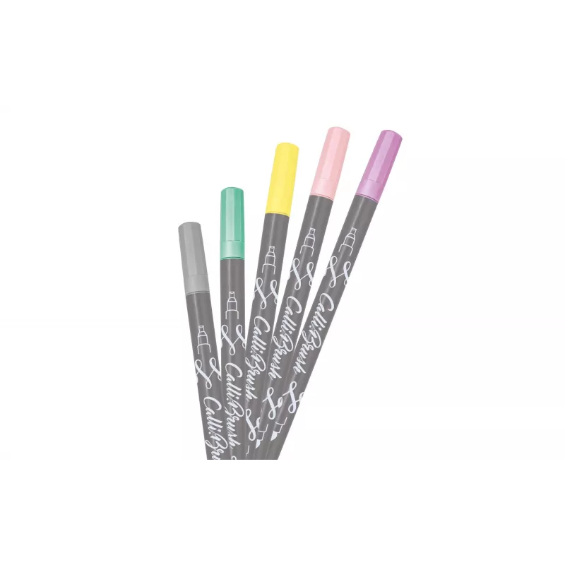 ONLINE® Calli.Brush Double Pastel Brush-Pens ar diviem galiem, dažādas krāsas (19079), 5 gab.