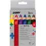 LAMY 3plus krāsainie zīmuļi, 6 gab. komplekts, ergonomiski trīsstūrveida, īpaši bieza, pret lūšanu izturīga svinīte, dažādas krāsas 1222002