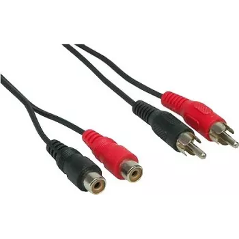 Good Connections 2x RCA vīriešu uz 2x RCA sieviešu stereo audio pagarinājuma kabelis, 1,5 m, melns AS-2CV2