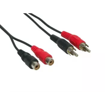 Good Connections 2x RCA vīriešu uz 2x RCA sieviešu stereo audio pagarinājuma kabelis, 1,5 m, melns AS-2CV2