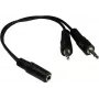 GoodConnections AD-35B2S audio Y-adapteris 3,5 mm stereo ligzda uz 2x RCA mono spraudnis, 20 cm, niķelēts, melns