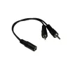 GoodConnections AD-35B2S audio Y-adapteris 3,5 mm stereo ligzda uz 2x RCA mono spraudnis, 20 cm, niķelēts, melns