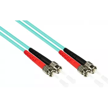 GoodConnections OM3 Dupleksais Daudzmodu Optiskās Šķiedras Pārejas Kabelis ST/ST 15m Aqua LSZH LW-815ST3