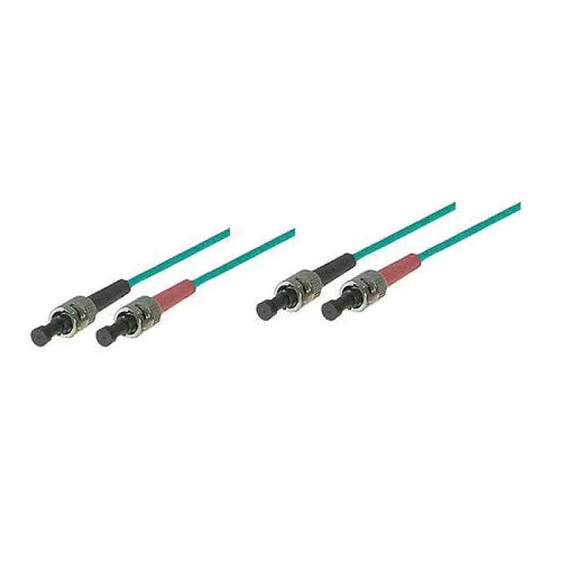 GoodConnections OM3 Dupleksais Daudzmodu Optiskās Šķiedras Pārejas Kabelis ST/ST 15m Aqua LSZH LW-815ST3