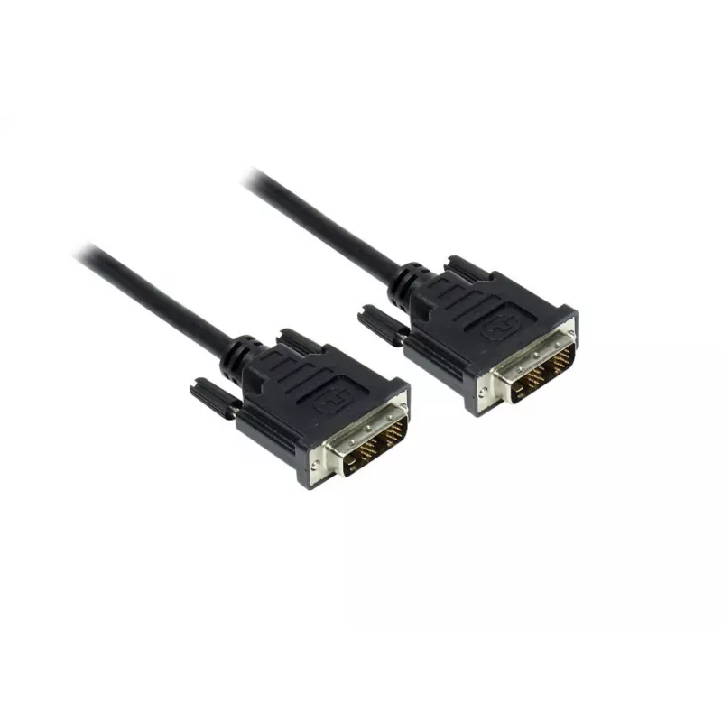 GoodConnections DVI-D Single Link kabelis 18+1 tēviņš-tēviņš, 1,8m, melns, zeltīti kontakti, dubulti ekranēts, HDCP, 1920x1200 4310-DD2