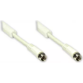 GoodConnections F-Type uz F-Type koaksiālais kabelis ar ferīta serdeni, 100% ekranēts, 2,5 m, balts (S-FP25W)
