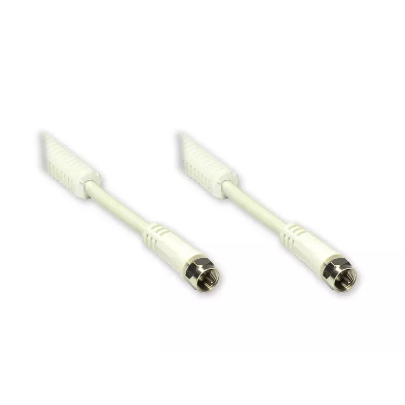 GoodConnections F-Type uz F-Type koaksiālais kabelis ar ferīta serdeni, 100% ekranēts, 2,5 m, balts (S-FP25W)