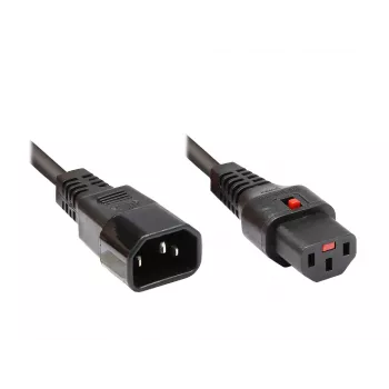 GoodConnections Alcasa C14/C13 barošanas pagarinājuma kabelis 1m melns 10A 250V 1600-IEC10