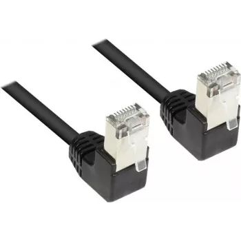 Good Connections Cat 5e F/UTP tīkla kabelis, 3m, melns, ar 90° leņķa RJ45 savienotājiem 805S-030WI