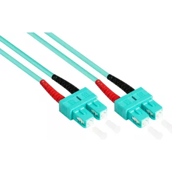 GoodConnections 10m Duplex Multimode OM3 50/125 SC/SC optiskās šķiedras savienojuma kabelis, Aqua LSZH LW-810SC3