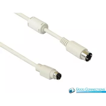 Good Connections PS/2 uz AT tastatūras adaptera kabelis (Mini DIN 6-pin male uz DIN 5-pin male, 0,2 m, melns) 4251-STS