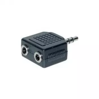 GoodConnections AD-352BU Audio Y-adaptera kabelis 3,5mm stereo vīrišķais uz 2x 3,5mm stereo sievišķais 20cm melns
