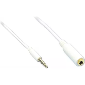 GoodConnections 3,5 mm 4 polu TRRS audio pagarinātāja kabelis, tētis–māte, balts, 5 m AS-35V4W5