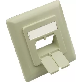 GoodConnections Centrālā plāksne 50x50mm ar rāmi 80x80mm tīkla ligzdām, pērļu balta RAL1013 (GC-N0154)
