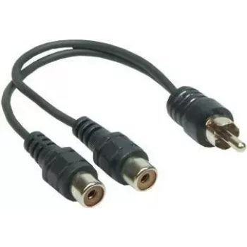 Good Connections 5901-KA audio adaptera kabelis, 1x RCA tēviņš uz 2x RCA mātītes, 0,2m, melns