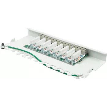 GoodConnections GC-N0113 galda Cat.6 8 portu STP patch panelis, 0,5U, bez instrumentiem, tīri balts RAL9010