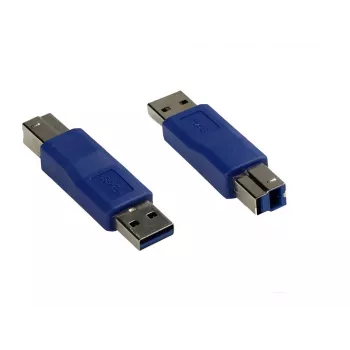GoodConnections Alcasa USB-AD34 USB-A uz USB-B adaptera kabelis, 0,15 m, zils, USB 2.0, 480 Mbps, dubulti ekranēts