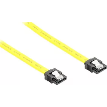 GoodConnections SATA 6 Gb/s kabelis ar metāla fiksatoriem, 0,50 m, dzeltens 5047-A05Y