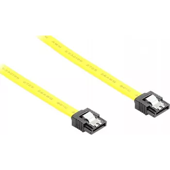 GoodConnections SATA 6 Gb/s kabelis ar metāla klipsi, 0,70 m, dzeltens 5047-A07Y