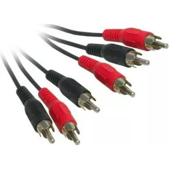 Good Connections AVB-02 3x RCA vīriešu uz 3x RCA vīriešu kompozītā video + stereo audio kabelis, 2m, melns