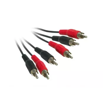 Good Connections AVB-02 3x RCA vīriešu uz 3x RCA vīriešu kompozītā video + stereo audio kabelis, 2m, melns
