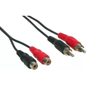 GoodConnections 5m RCA audio pagarinājuma kabelis, 2x RCA tēviņš uz 2x RCA mātīte, stereo, melns AS-5CV2