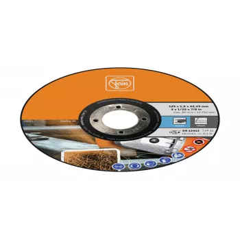 Fein 63709013010 Taisnais griešanas disks 125 mm x 22,23 mm, 1,0 mm biezs, nerūsējošajam tēraudam un metālam, 25 gab.
