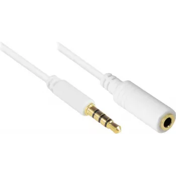 GoodConnections AS-35V4W2 3,5 mm 4 polu audio pagarinājuma kabelis, vīrišķais uz sievišķo, balts, 2 m