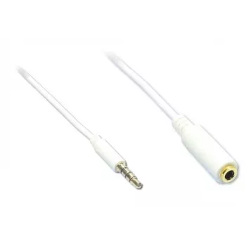 GoodConnections AS-35V4W2 3,5 mm 4 polu audio pagarinājuma kabelis, vīrišķais uz sievišķo, balts, 2 m