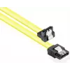 GoodConnections SATA 6 Gb/s kabelis ar metāla fiksatoriem, leņķveida, 0,50 m, dzeltens 5047-AW05Y