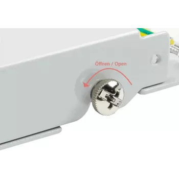 GoodConnections Alcasa GC-N0120 Cat.6a ekranēts Keystone modulis, RJ45 uz bezinstrumenta IDC, 10GBase-T, pelēks, cinka korpuss