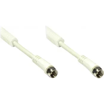 GoodConnections F-Connector koaksiālais kabelis F-Plug uz F-Plug ar ferīta serdi, 100% ekranēts, 1,5m, balts (S-FP15W)