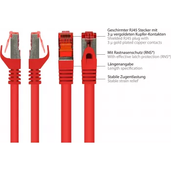 GoodConnections Alcasa Cat6 S/FTP tīkla kabelis, 40m, RJ-45 uz RJ-45, zelta pārklājuma savienotāji, 10 Gbps, 250 MHz, melns 8060-400R
