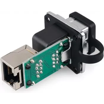 GoodConnections Alcasa IC06-R302 industriālais RJ45 savienotājs, IP65/IP67, pelēks, cinka korpuss, -40 līdz 80°C