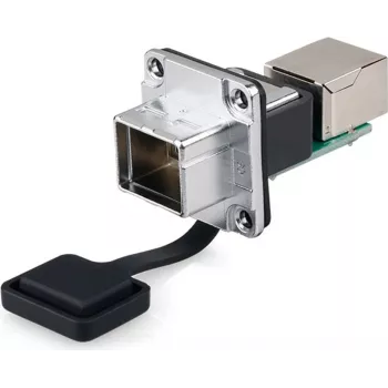 GoodConnections Alcasa IC06-R302 industriālais RJ45 savienotājs, IP65/IP67, pelēks, cinka korpuss, -40 līdz 80°C